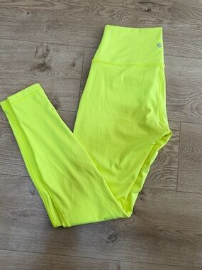 lululemon Align High-Rise HR Crop 23" Electric Lemon ELLE Neon Yellow